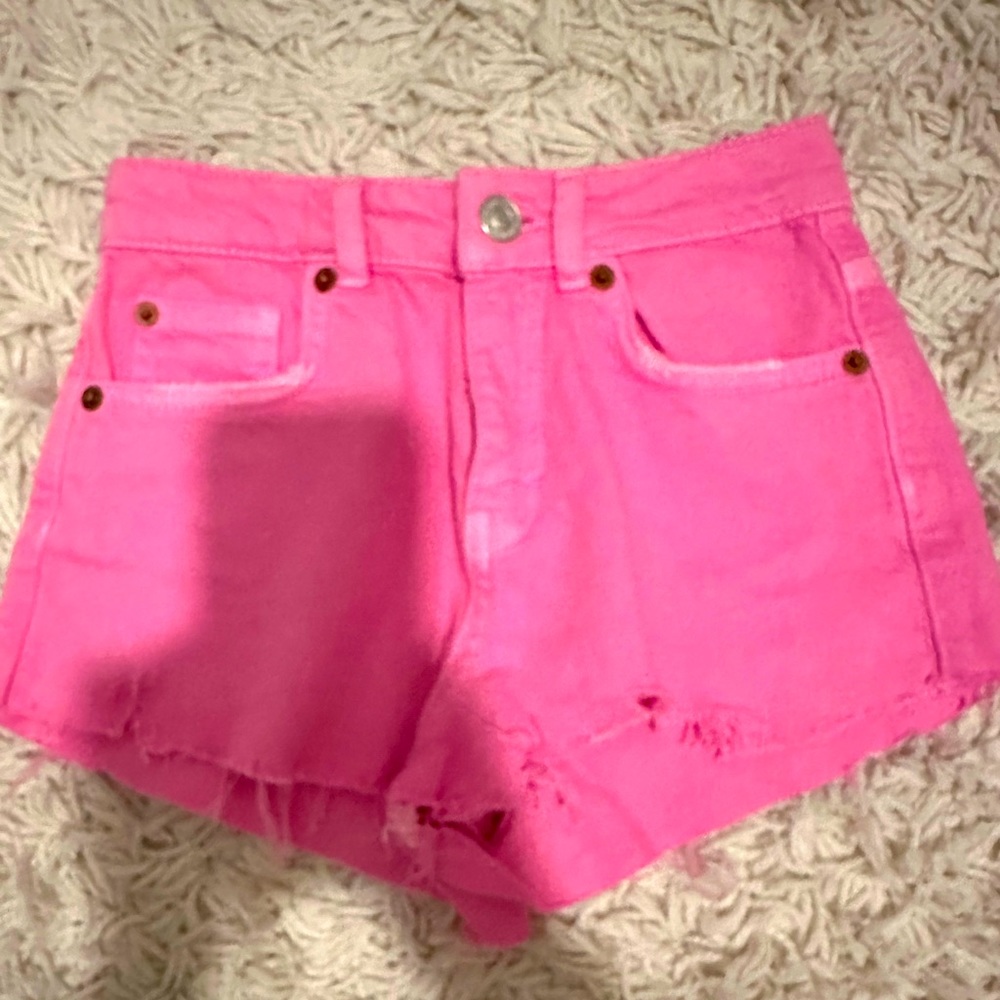 Pink Zara Jean shorts size 9 kids